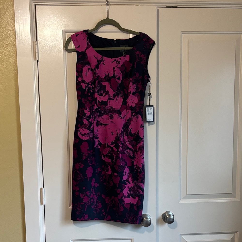 Floral Pink and Black Dress